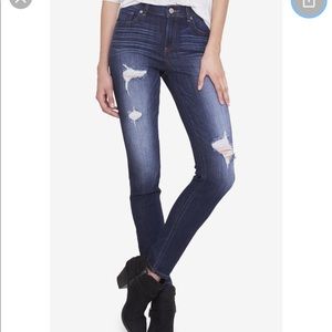 Express Zelda High Rise Distressed Legging Jean